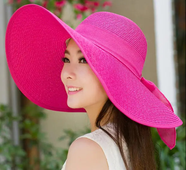 Zentora™ Wide Brim Straw Sun Hat – Stylish UV Protection