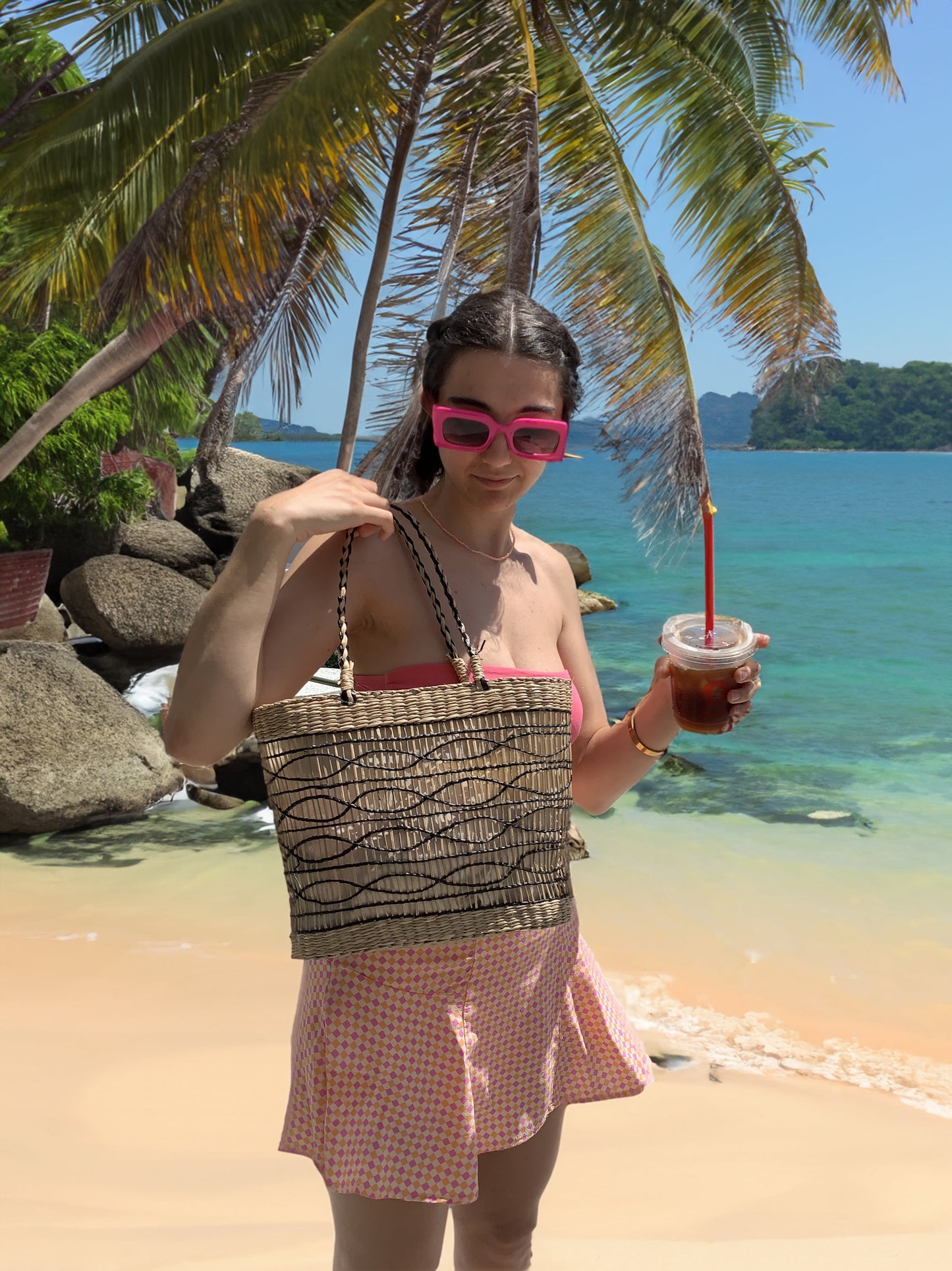 Zentora "SunLoom" Woven Summer Tote β Handwoven Boho Elegance