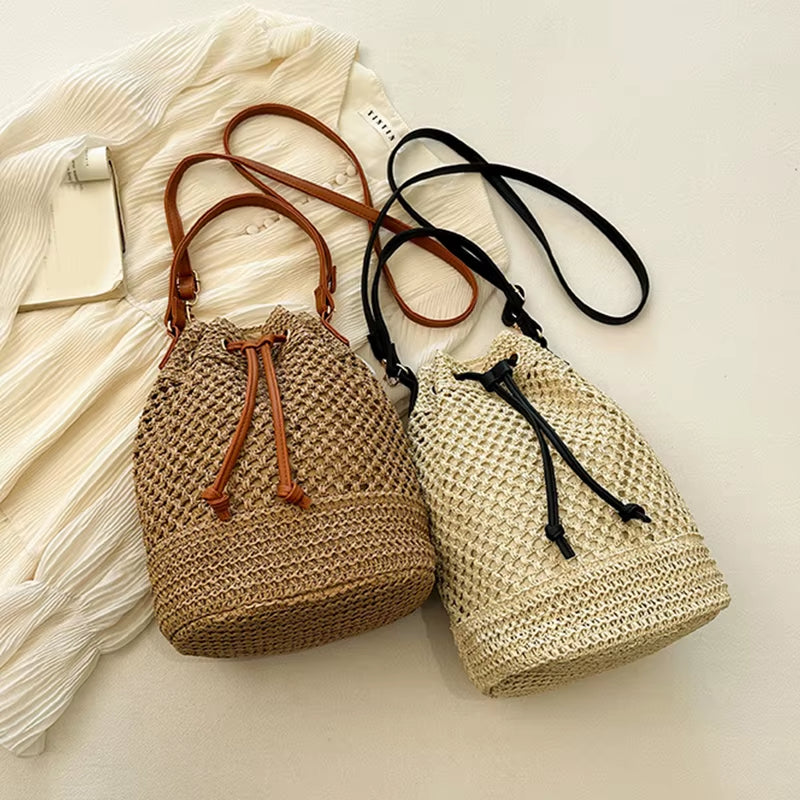Zentora "SunChaser" Woven Straw Crossbody Bag – Handcrafted Boho Elegance