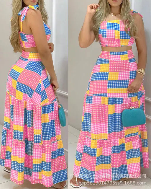 Zentora™ Tropical Muse Maxi Set – 2-Piece Summer Statement