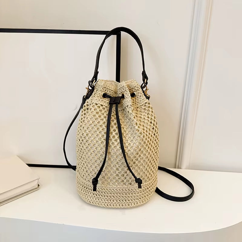 Zentora "SunChaser" Woven Straw Crossbody Bag – Handcrafted Boho Elegance