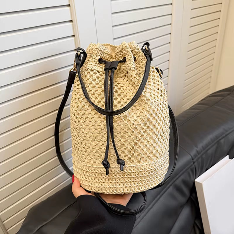 Zentora "SunChaser" Woven Straw Crossbody Bag – Handcrafted Boho Elegance