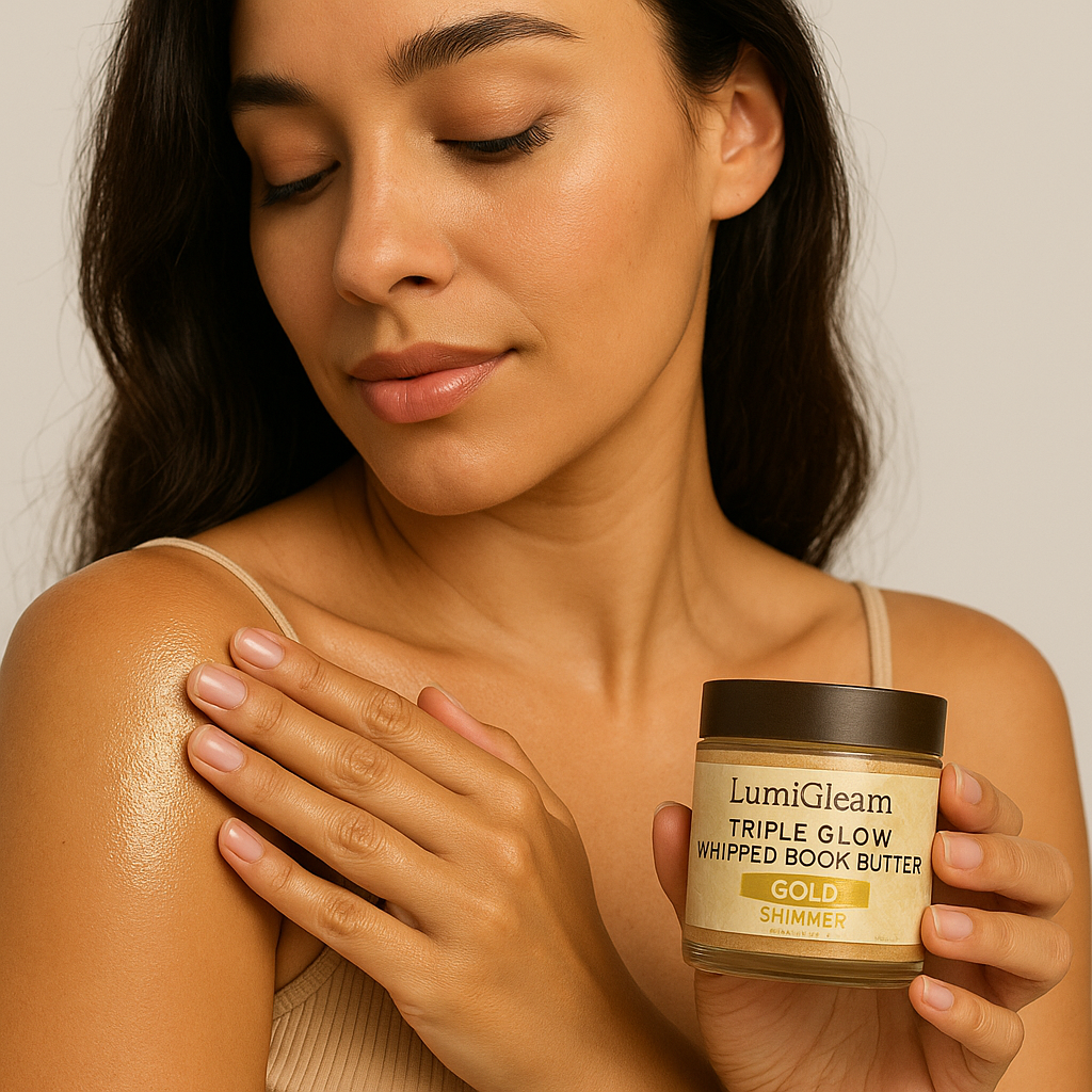 LumiGleam™ Triple Glow Whipped Body Butter – Bronze, Diamond & Gold Shimmer Set (3 pcs)