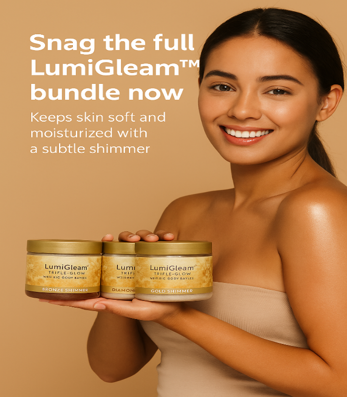 LumiGleam™ Triple Glow Whipped Body Butter – Bronze, Diamond & Gold Shimmer Set (3 pcs)