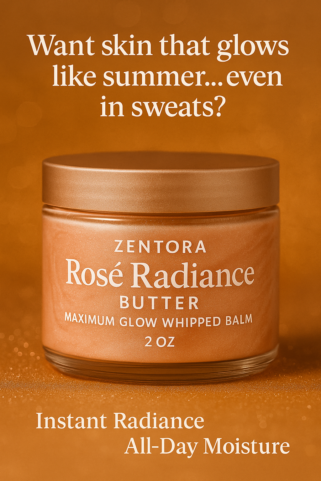 Zentora™ Rosé Radiance Butter – Maximum Glow Whipped Balm (2 oz)