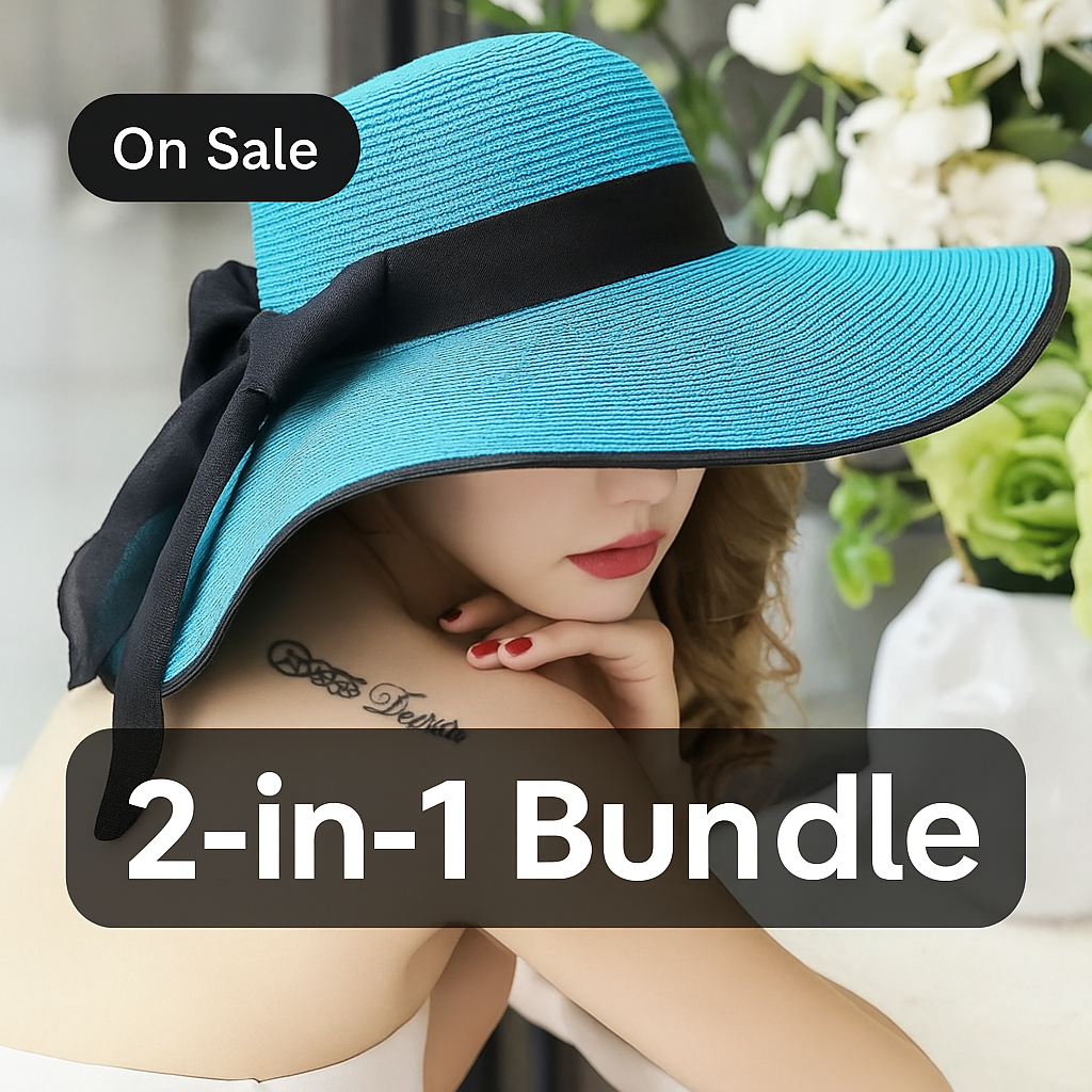 Zentora Soleil Set™ – Wide-Brim Hat + GlowShield™ SPF 50+