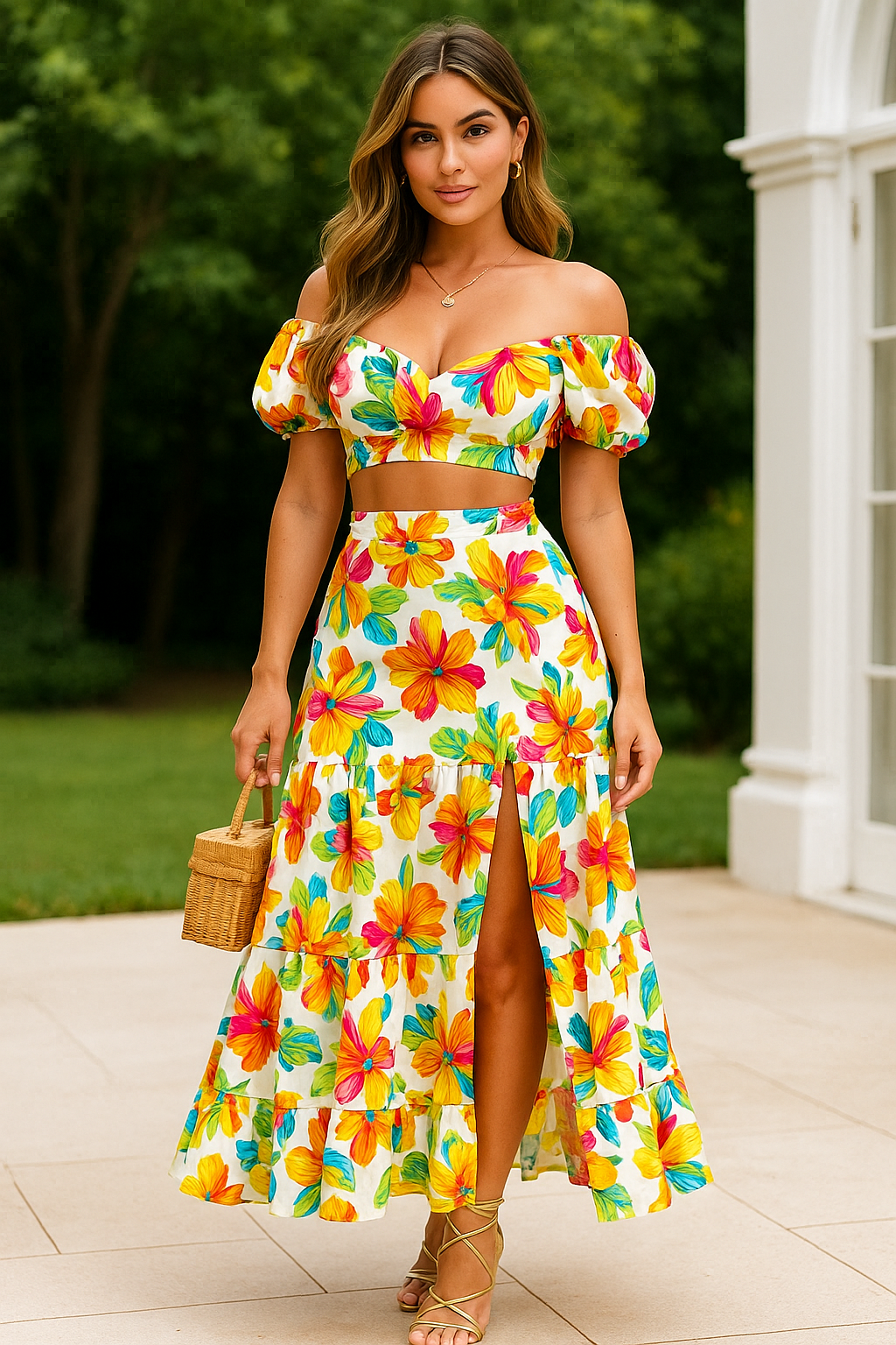 Zentora™ Tropical Muse Maxi Set – 2-Piece Summer Statement