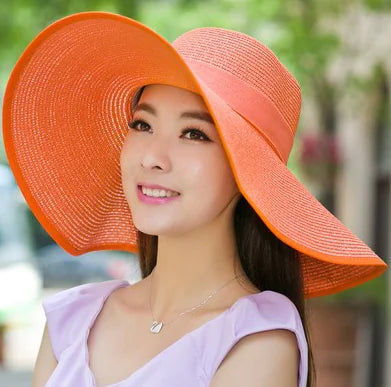 Zentora™ Wide Brim Straw Sun Hat – Stylish UV Protection