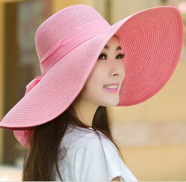 Zentora™ Wide Brim Straw Sun Hat – Stylish UV Protection