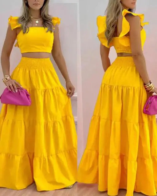 Zentora™ Tropical Muse Maxi Set – 2-Piece Summer Statement