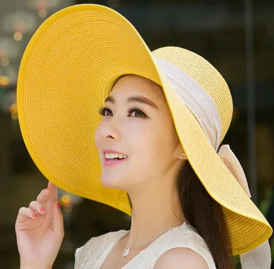 Zentora™ Wide Brim Straw Sun Hat – Stylish UV Protection