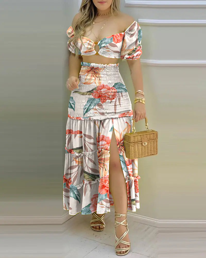 Zentora™ Tropical Muse Maxi Set – 2-Piece Summer Statement