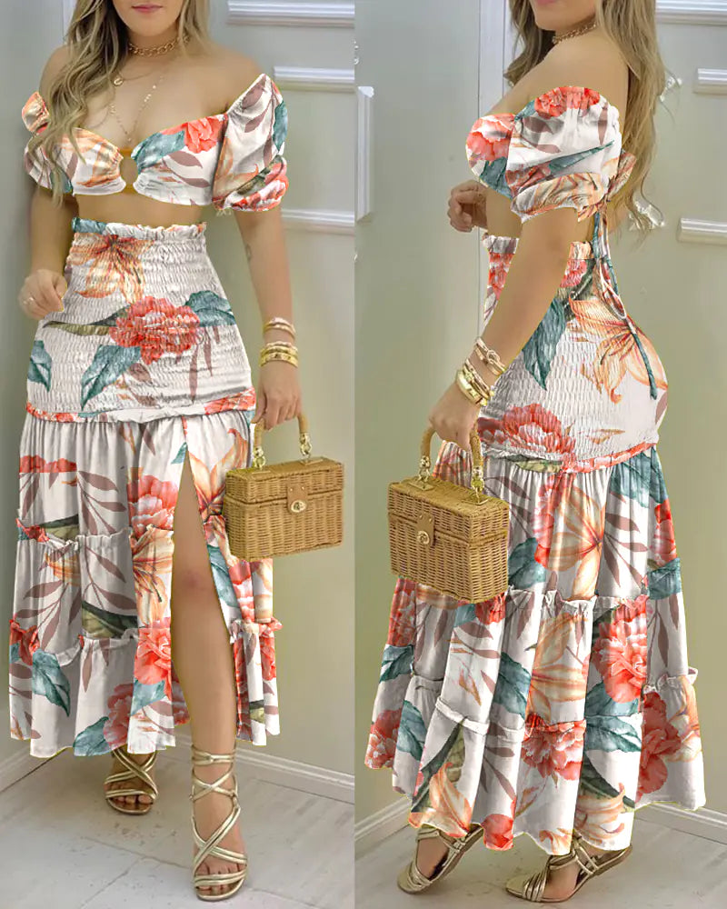 Zentora™ Tropical Muse Maxi Set – 2-Piece Summer Statement