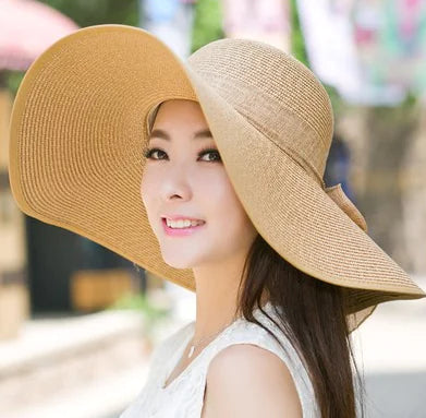 Zentora™ Wide Brim Straw Sun Hat – Stylish UV Protection