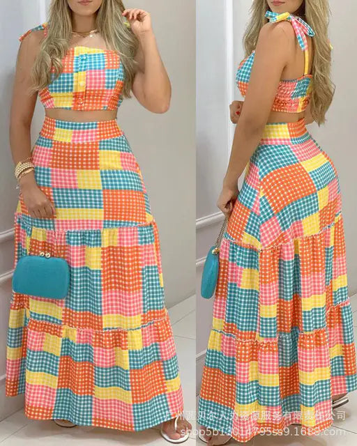 Zentora™ Tropical Muse Maxi Set – 2-Piece Summer Statement