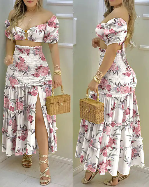 Zentora™ Tropical Muse Maxi Set – 2-Piece Summer Statement