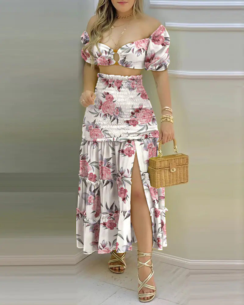Zentora™ Tropical Muse Maxi Set – 2-Piece Summer Statement