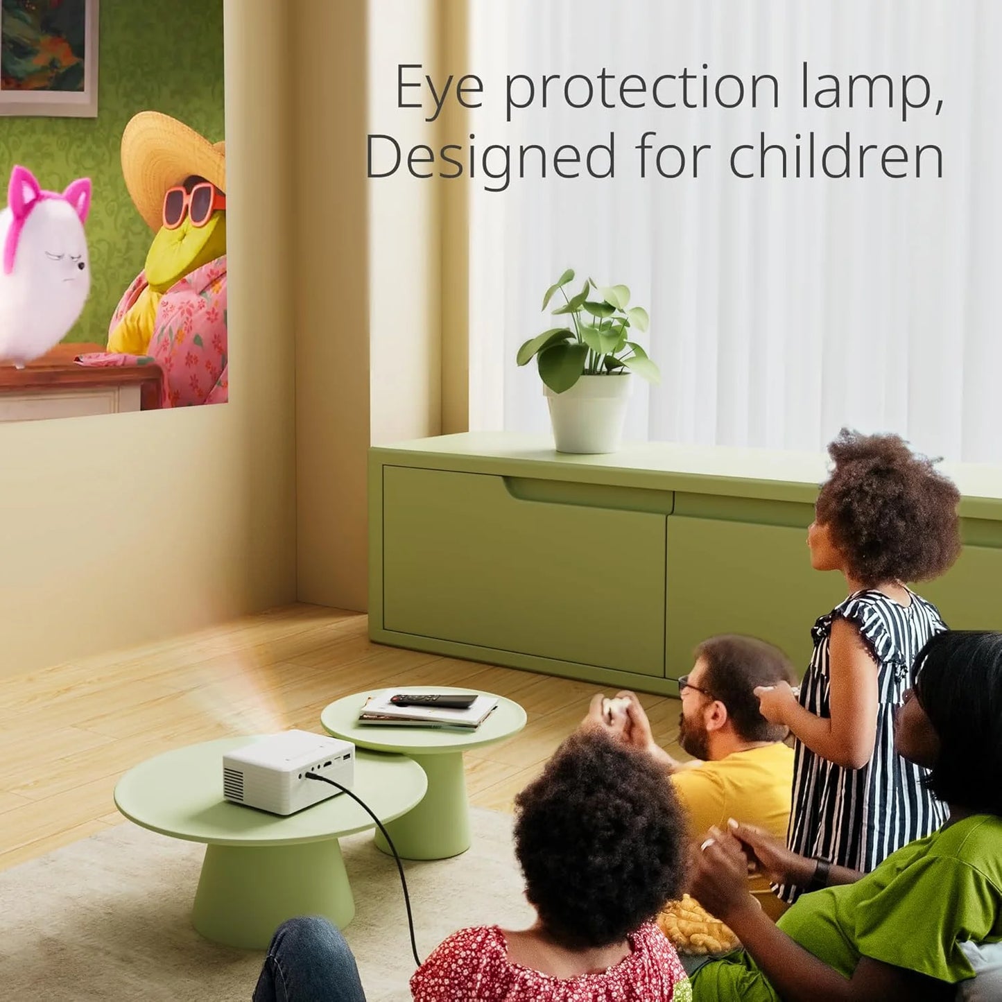 YT Mini Projector with Wifi & Bluetooth, Full HD 1080P Support, LCD, White, 1 Pack