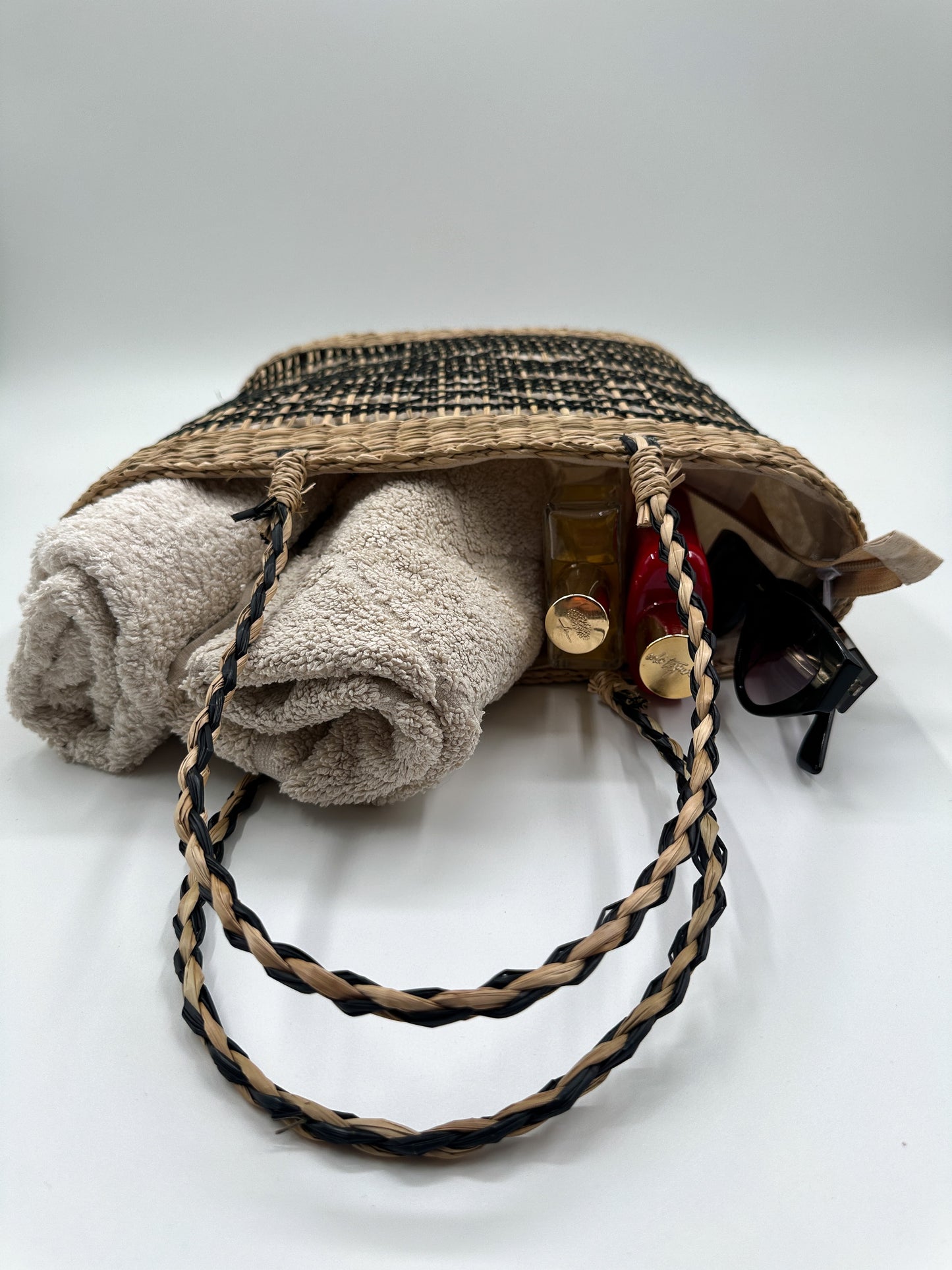 Zentora "SunLoom" Woven Summer Tote β Handwoven Boho Elegance