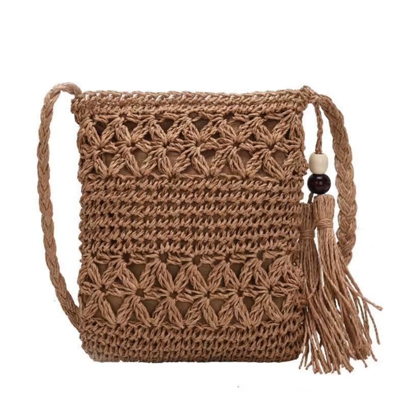 Zentora "Willow Wanderer" Woven Boho Crossbody ā Lightweight Tassel Charm