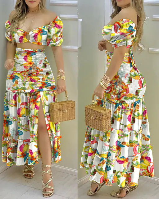 Zentora™ Tropical Muse Maxi Set – 2-Piece Summer Statement