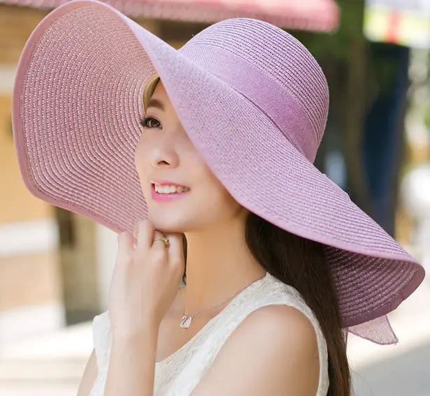 Zentora™ Wide Brim Straw Sun Hat – Stylish UV Protection