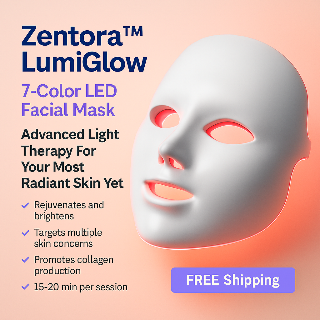 🌈 Zentora™ LumiGlow – 7-Color LED Facial Mask