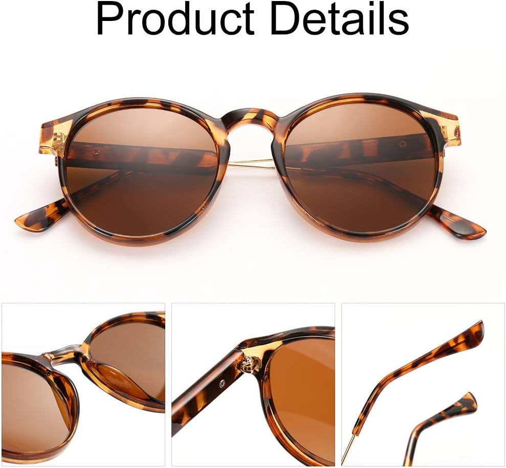 Polarized Sunglasses for Women Retro round Womens Sunglasses Vintage Shades