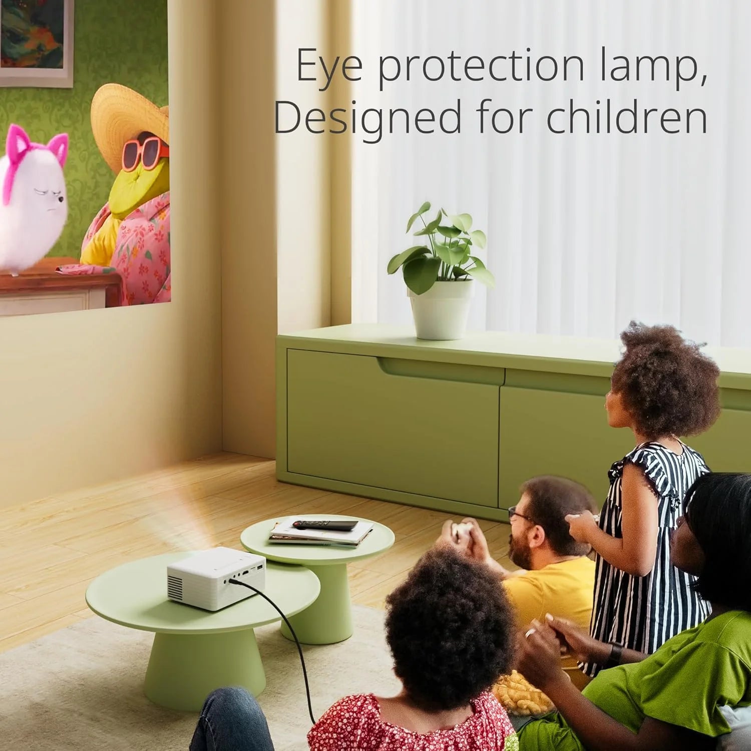 YT Mini Projector with Wifi & Bluetooth, Full HD 1080P Support, LCD, White, 1 Pack