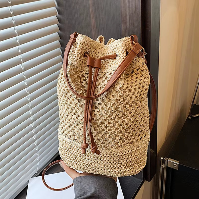 Zentora "SunChaser" Woven Straw Crossbody Bag – Handcrafted Boho Elegance